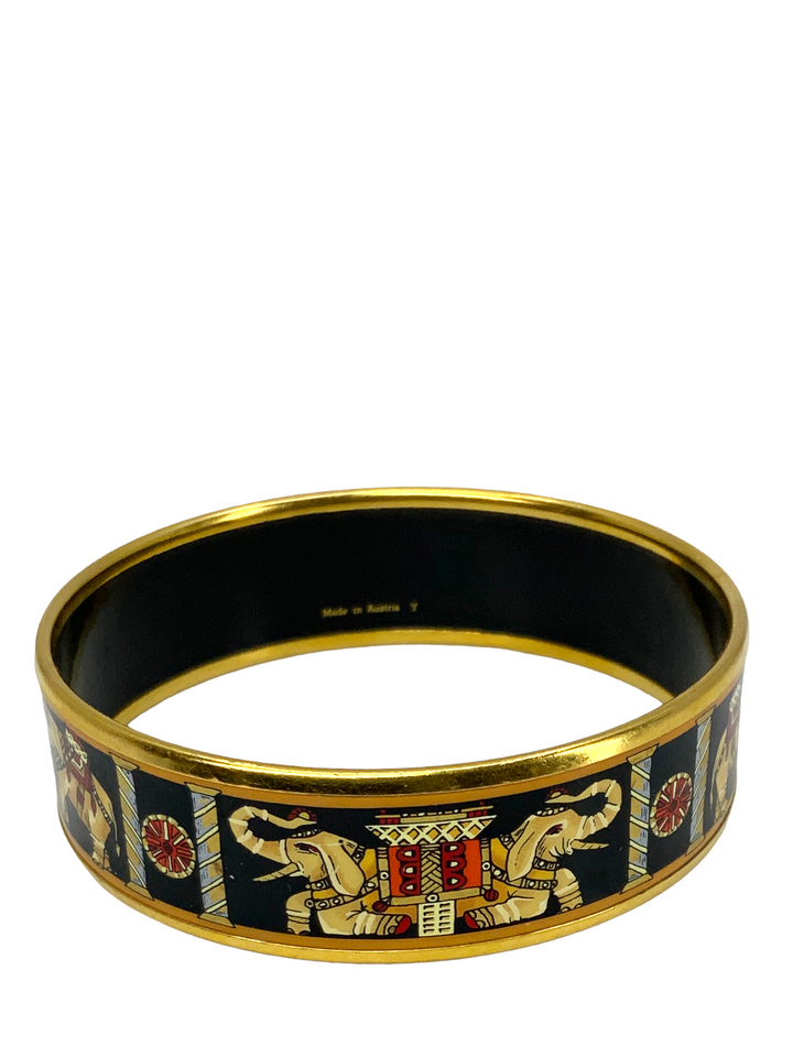 Top quality Hermes Printed Enamel Torana Wide Bracelet 65