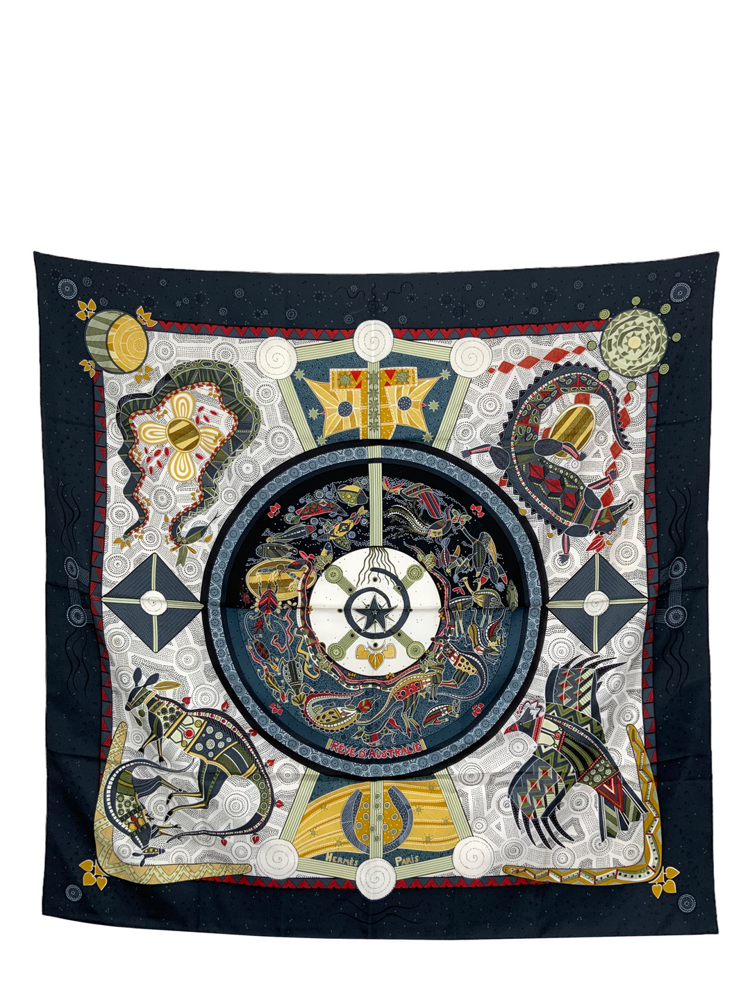 HERMES Reve d'Australie Silk Scarf 90