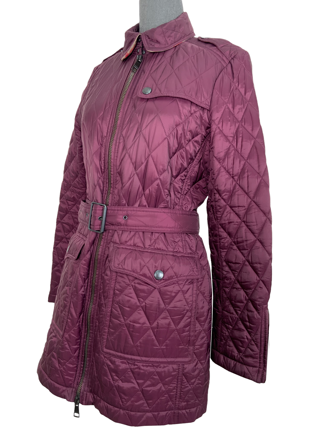Burberry Brit Quilted Belted Jacket Size M