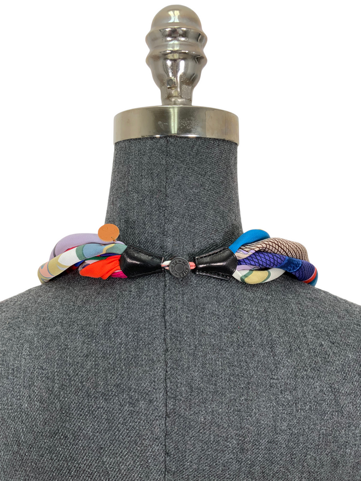 Hermes Silk Scarf Flowing Necklace