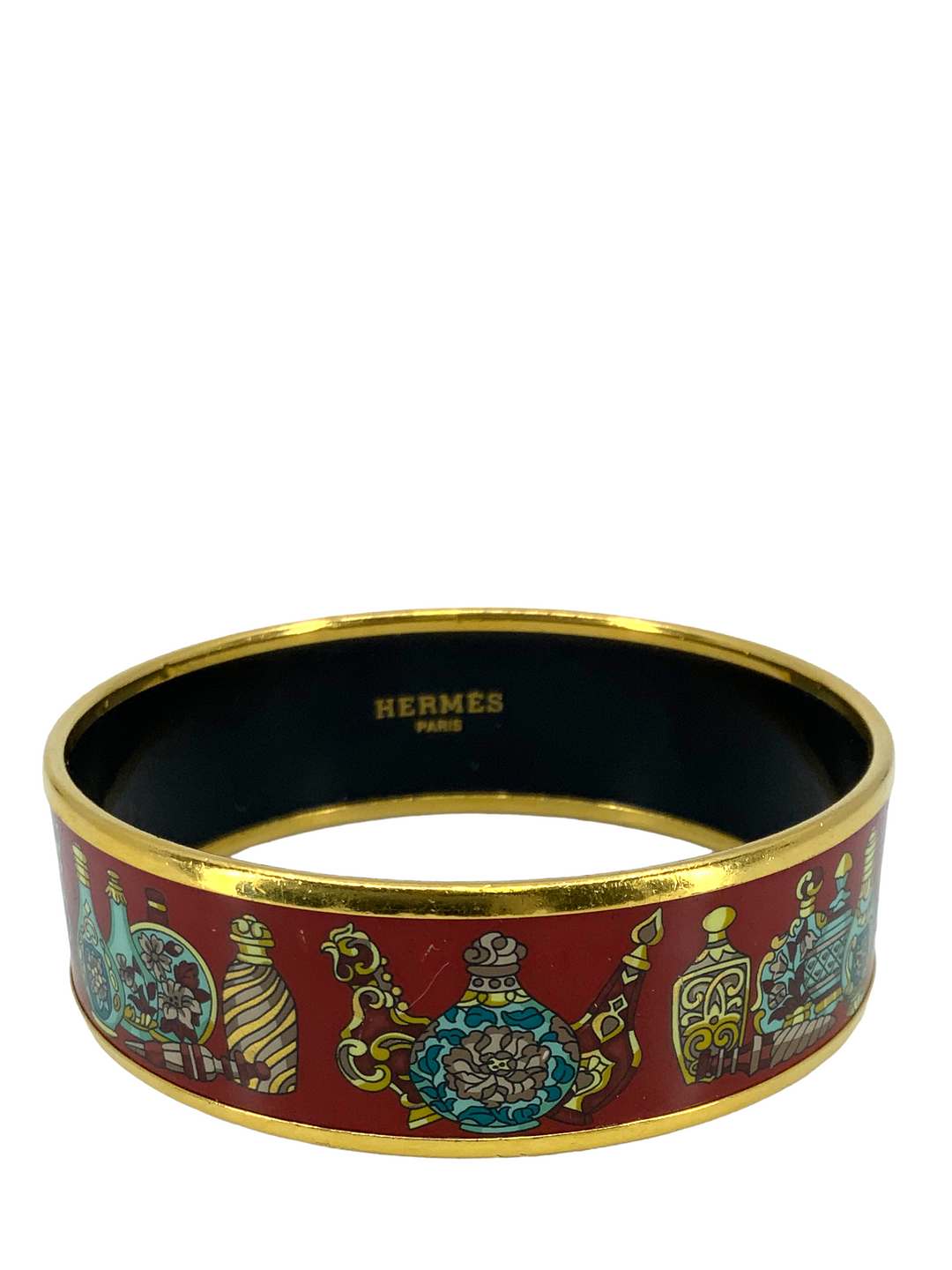 Top quality Hermes Flacons Printed Enamel Wide Bracelet 65