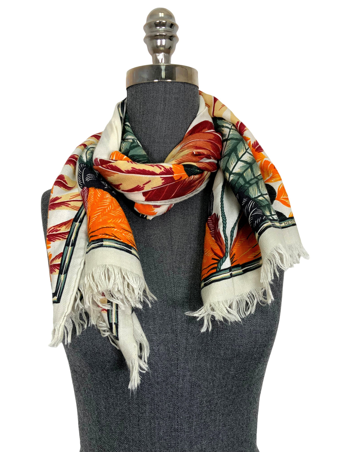 Top quality Hermes Cashmere and Silk Oblong Scarf with Fringe