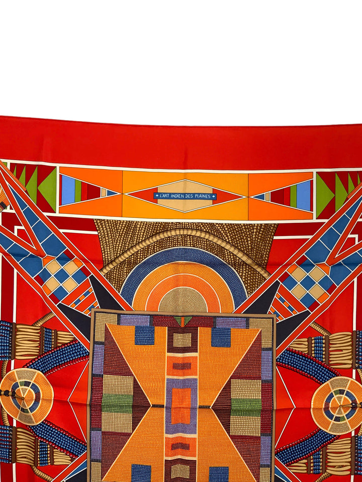Top quality Hermes L'Art Indien des Plaines Silk Scarf 90