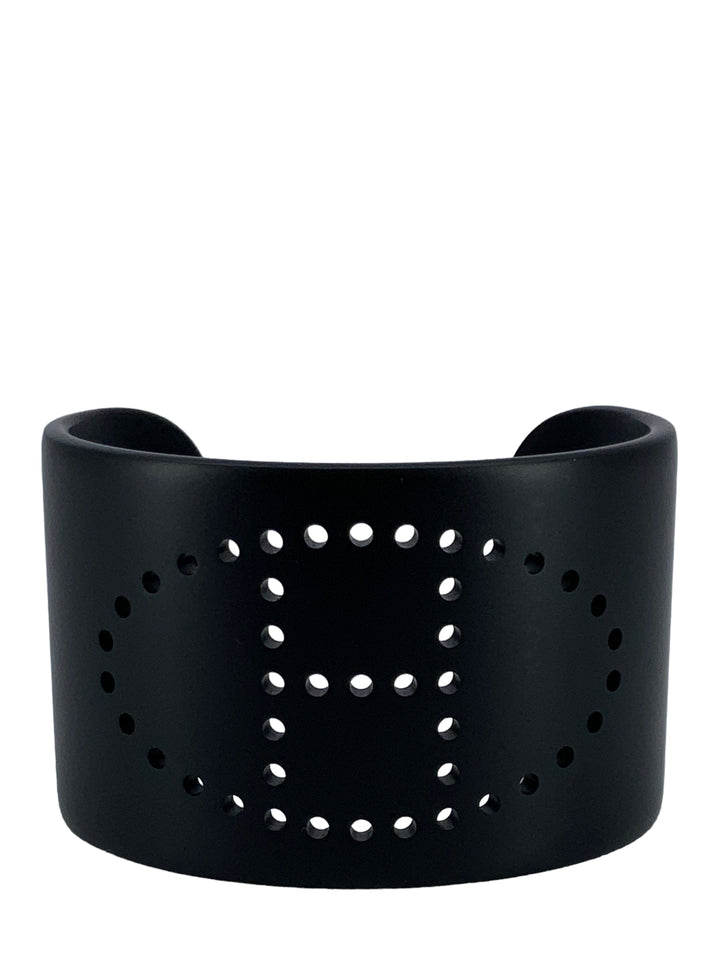 Hermes Evelyn Perforated H Aluminium Sunset Cuff Bracelet T3