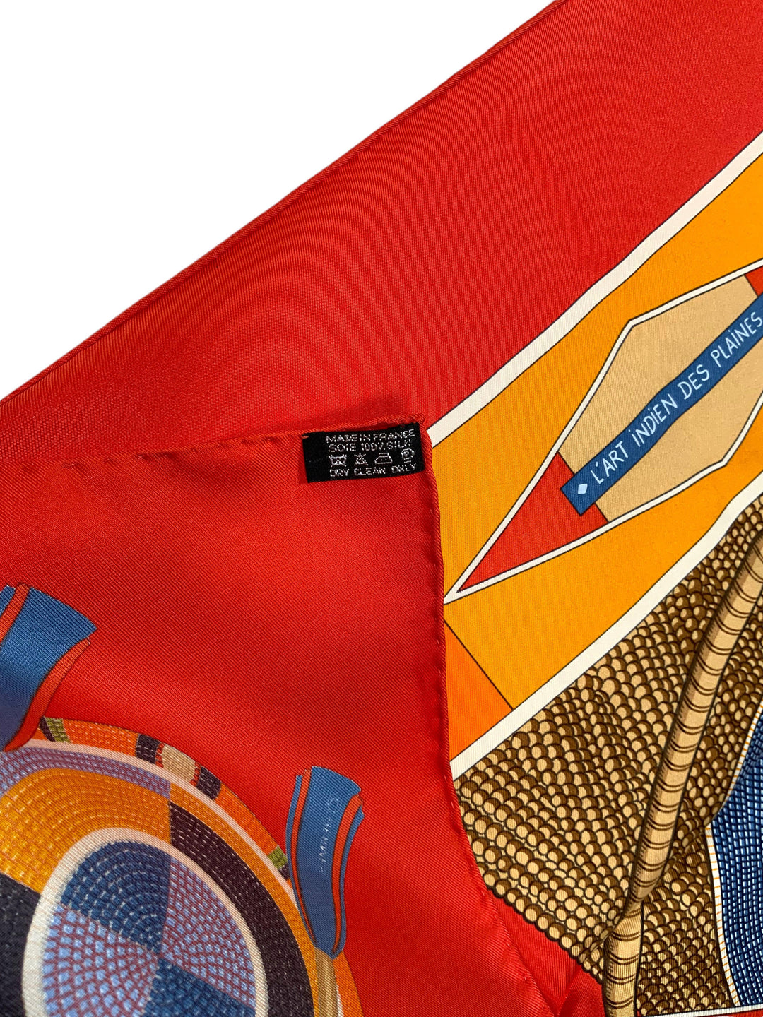 Hermes L'Art Indien des Plaines Silk Scarf 90