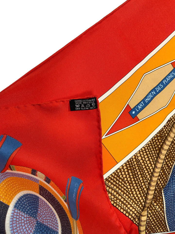 Top quality Hermes L'Art Indien des Plaines Silk Scarf 90