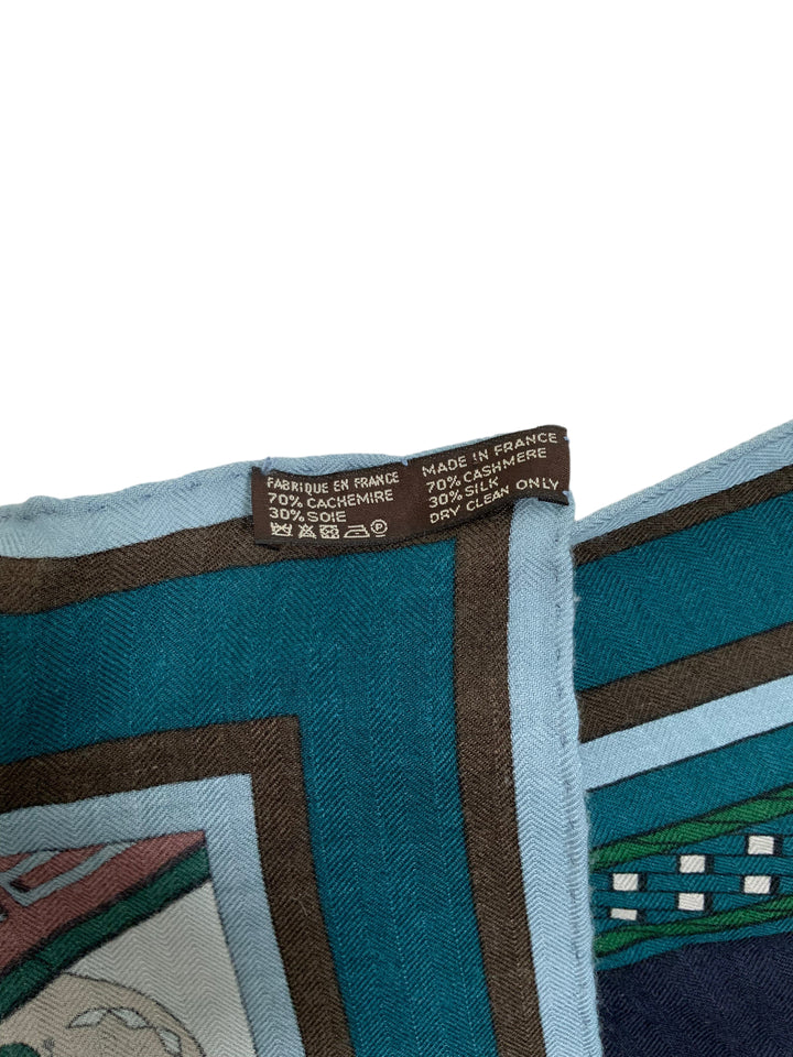Top quality Hermes Duo d'Etriers Cashmere and Silk Shawl Scarf 140