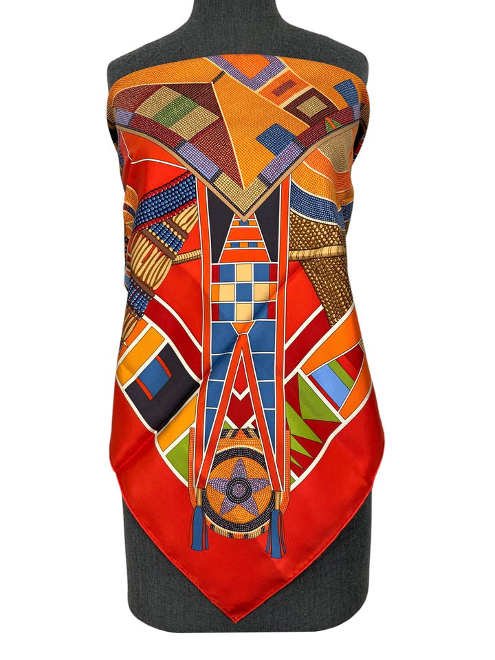 Top quality Hermes L'Art Indien des Plaines Silk Scarf 90