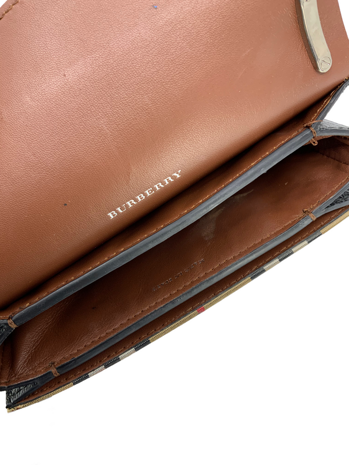 Burberry D-ring Small Checkered Canvas and Leather Crossbody Bag