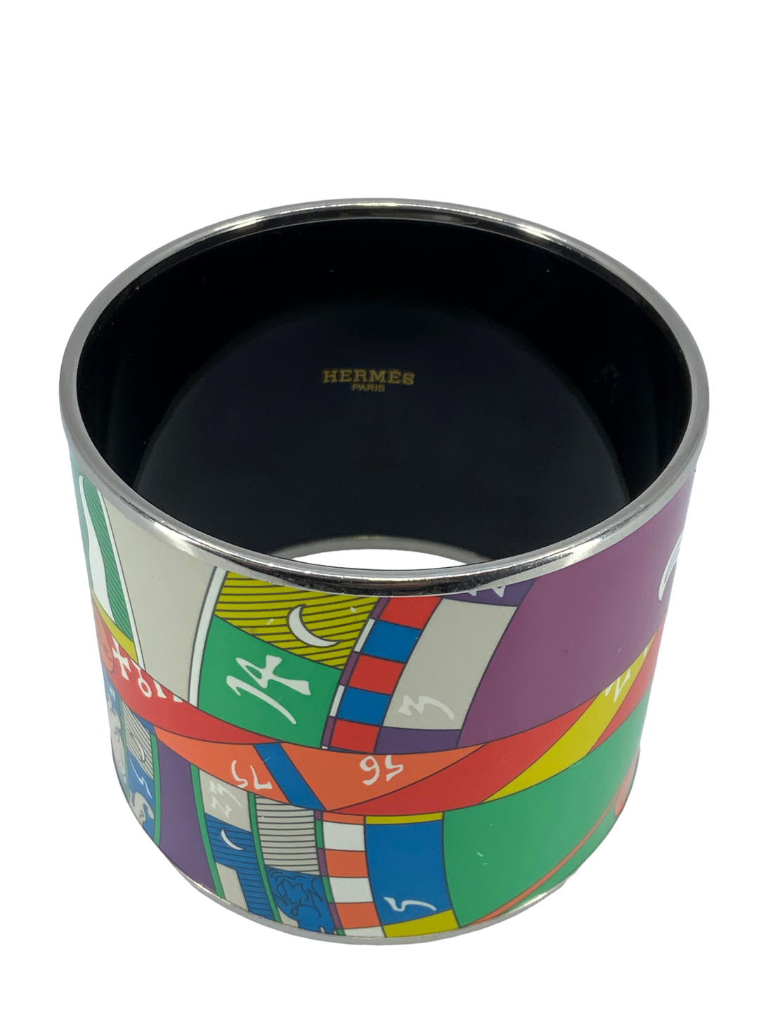 Hermes Astrologie Extra Wide Printed Enamel Bracelet 65