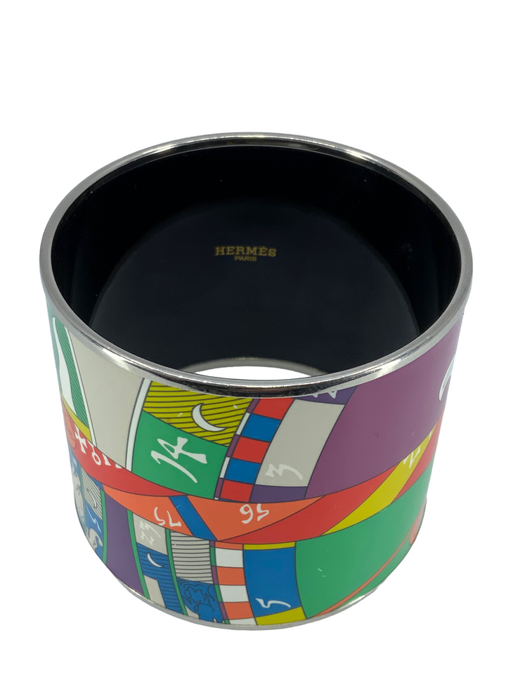 Hermes Astrologie Extra Wide Printed Enamel Bracelet 65