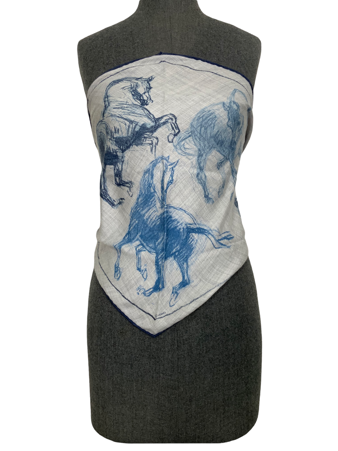 Top quality Hermes Losange Equestrian Cashmere Triangle Scarf