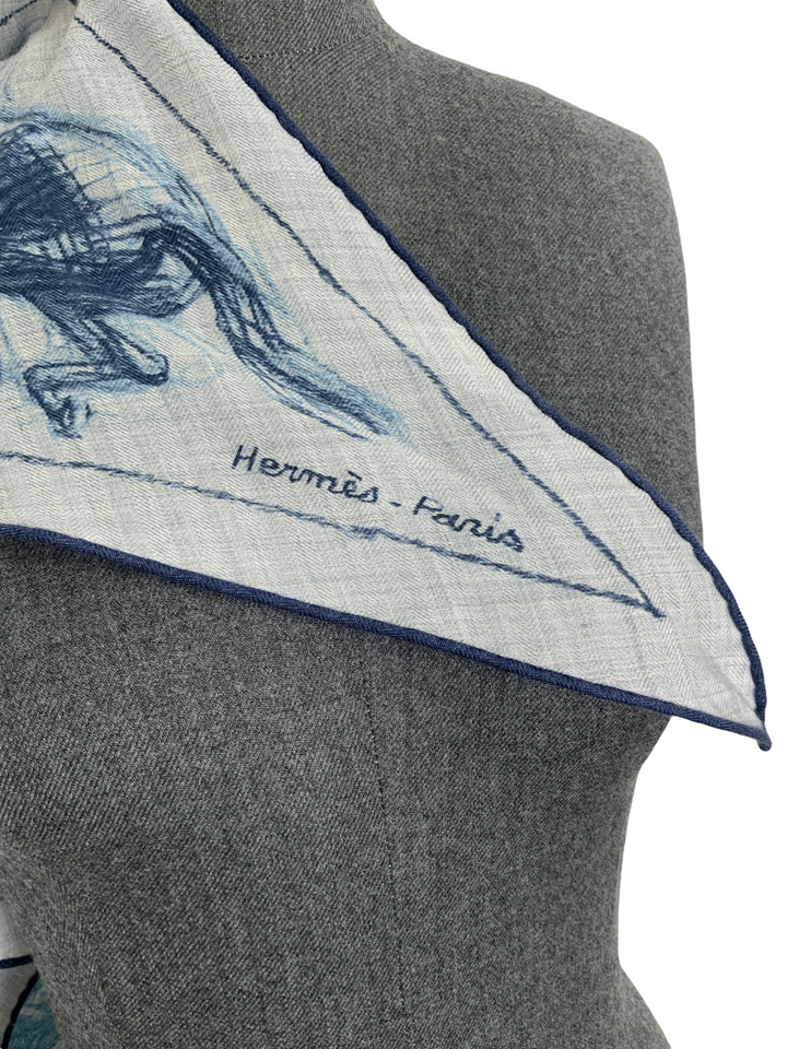 Top quality Hermes Losange Equestrian Cashmere Triangle Scarf