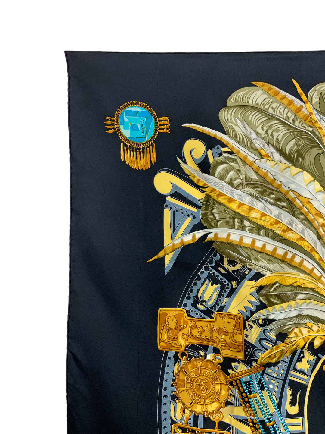 HERMES Aztec Silk Scarf 90