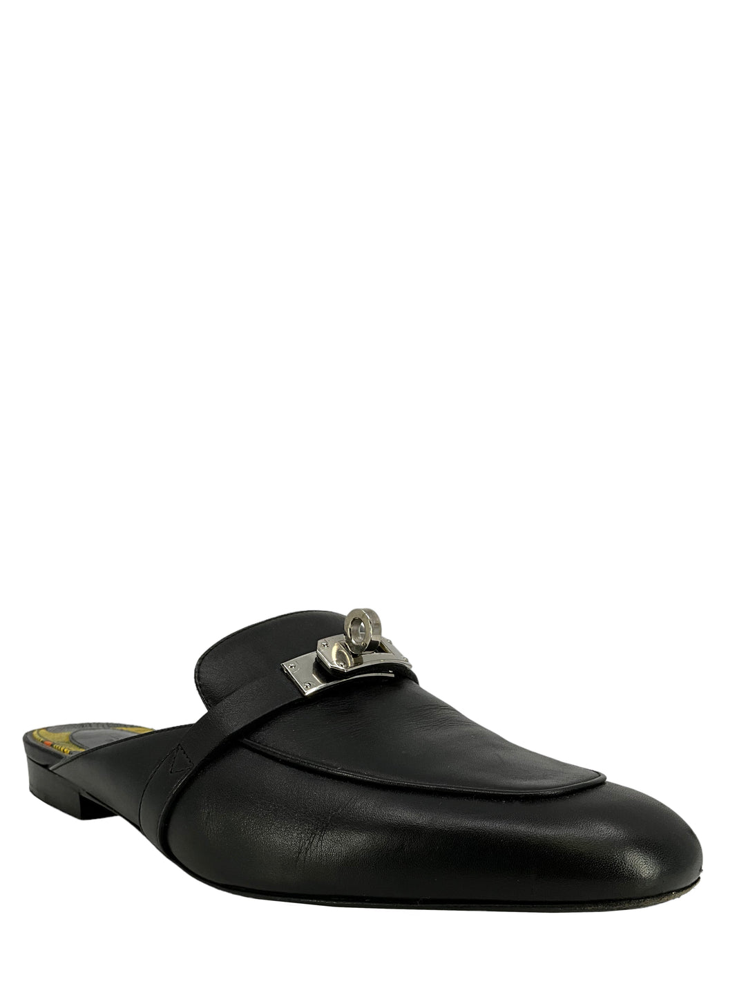 Top quality Hermes Leather OZ Turn-Lock Mules Size 7.5