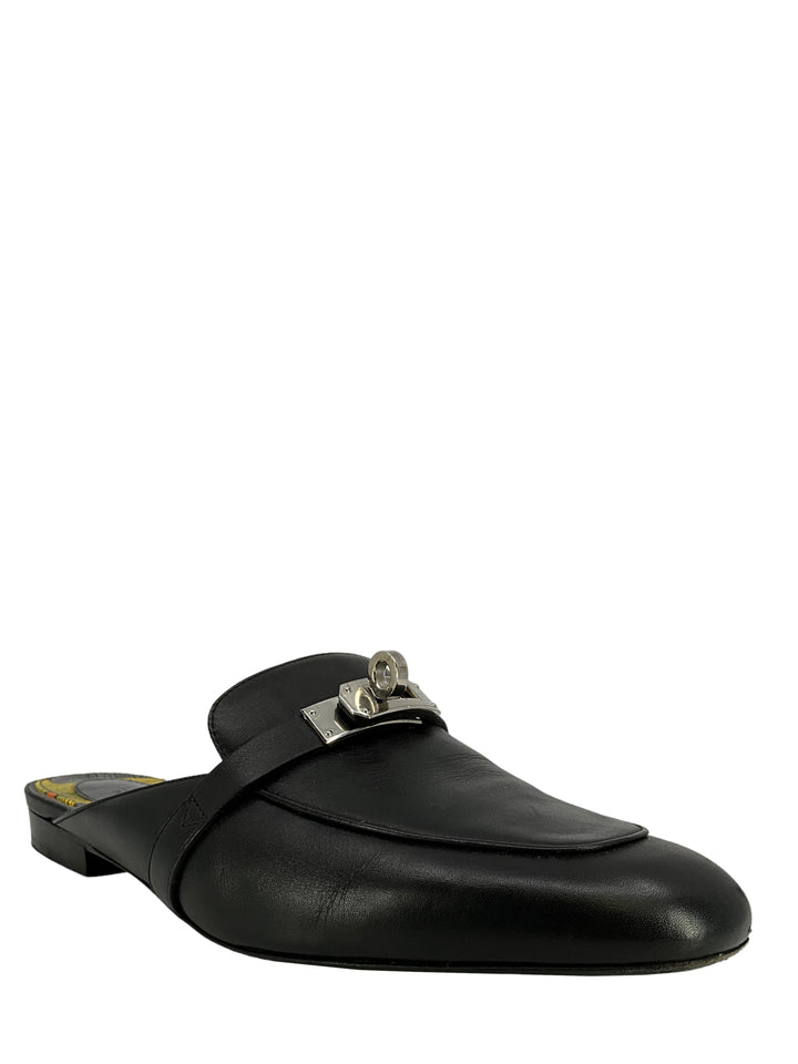 Top quality Hermes Leather OZ Turn-Lock Mules Size 7.5