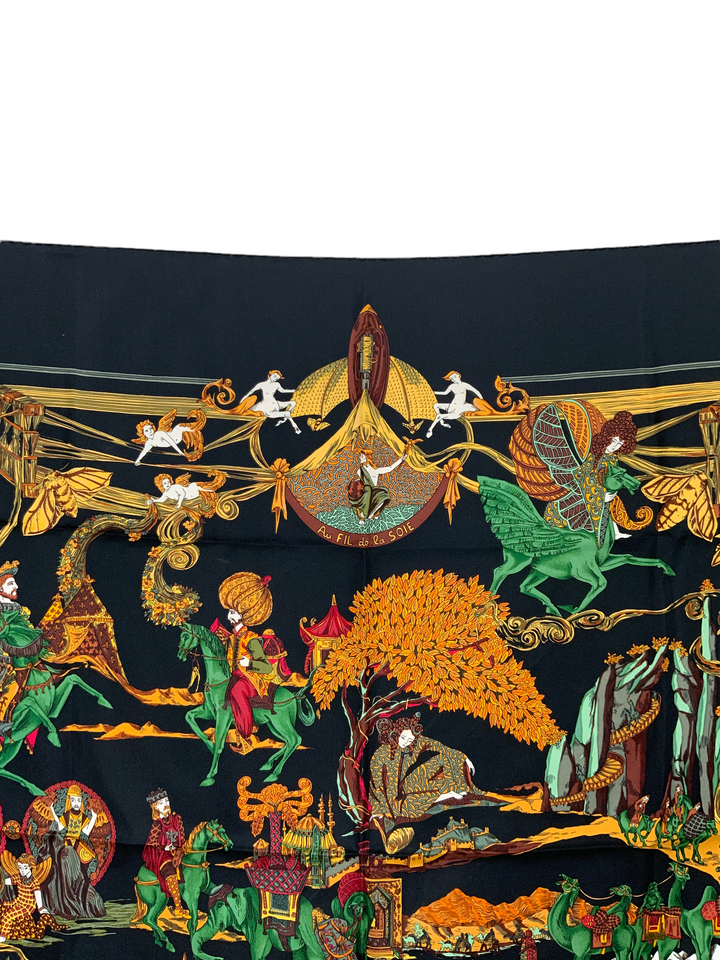 Hermes Au Fil de la Soie Silk Scarf 90