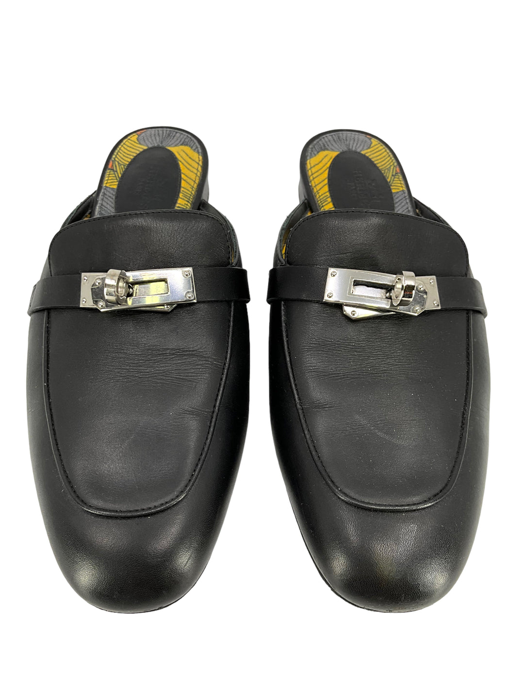 Top quality Hermes Leather OZ Turn-Lock Mules Size 7.5