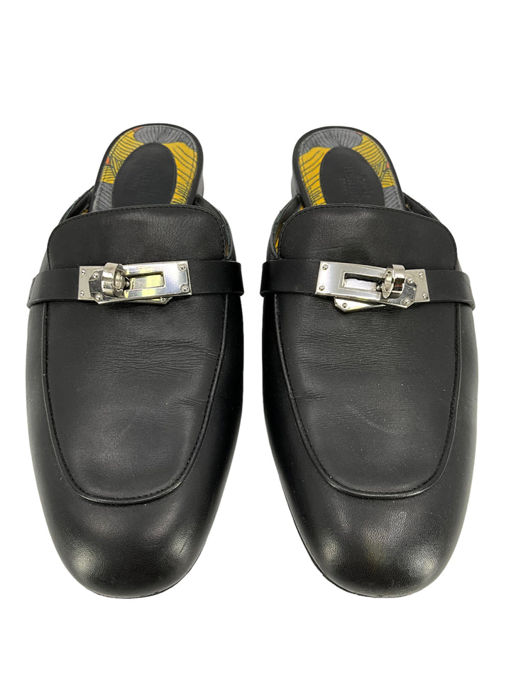 Top quality Hermes Leather OZ Turn-Lock Mules Size 7.5