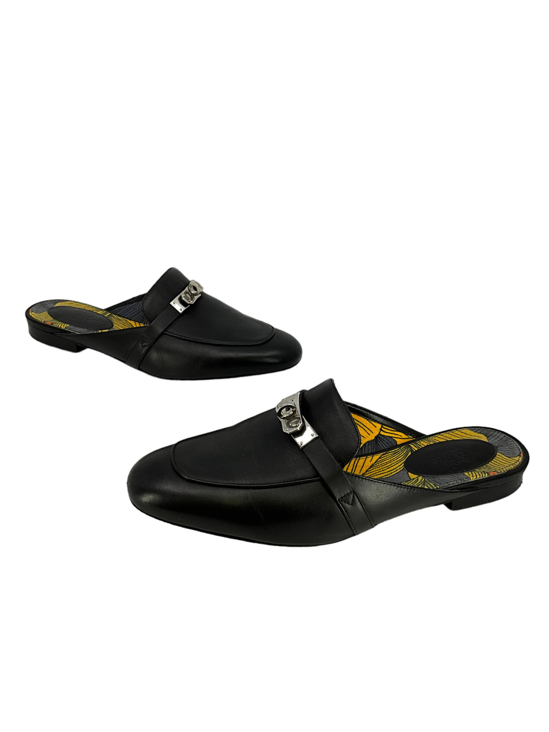 Top quality Hermes Leather OZ Turn-Lock Mules Size 7.5