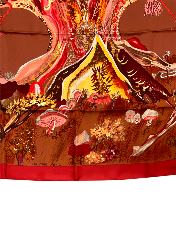 Hermes Kuggor Tree Silk Scarf 90 NEW