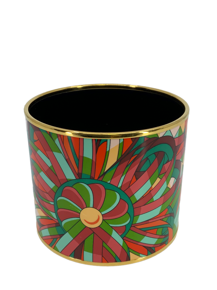 Top quality Hermes Ribbon Extra Wide Printed Enamel Bracelet 65