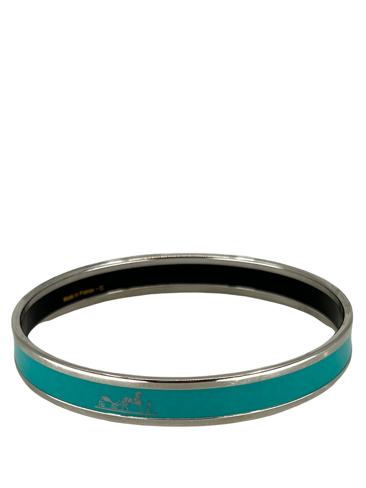 Top quality Hermes Printed Enamel Caleche Narrow Bracelet 65