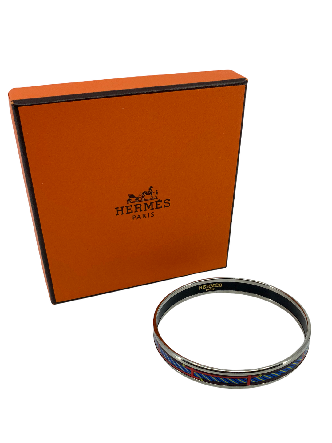 Top quality Hermes Printed Enamel Quadrige Narrow Bracelet 65