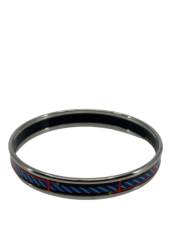 Top quality Hermes Printed Enamel Quadrige Narrow Bracelet 65