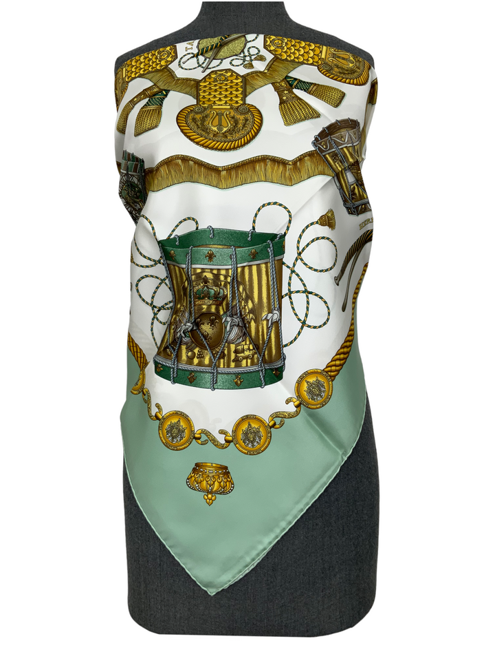 Top quality Hermes Les Tambours Silk Scarf 90