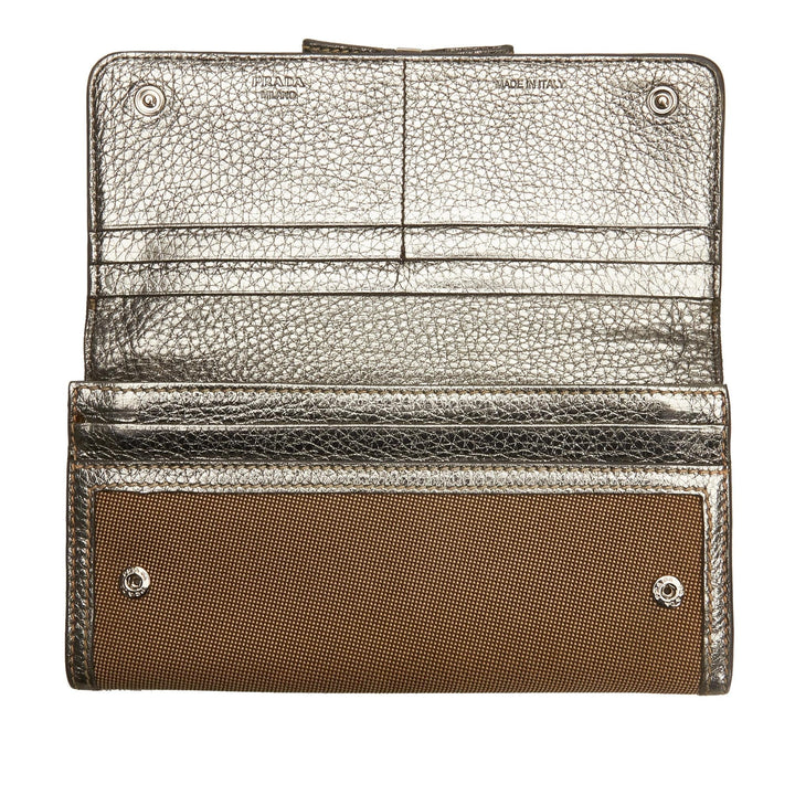 Prada Canapa Logo Bifold Long Wallet (SHG-XhEnCv)