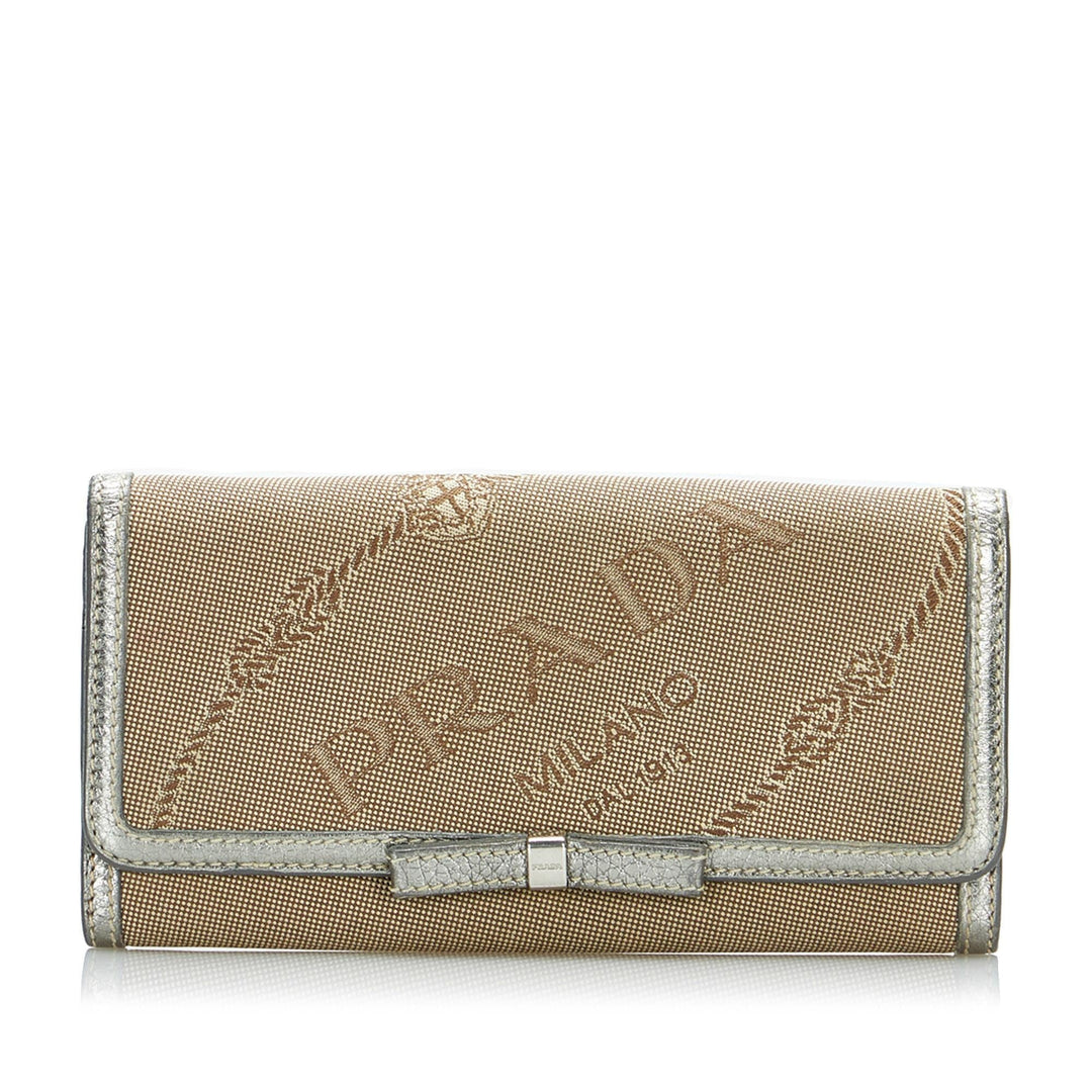 Prada Canapa Logo Bifold Long Wallet (SHG-XhEnCv)