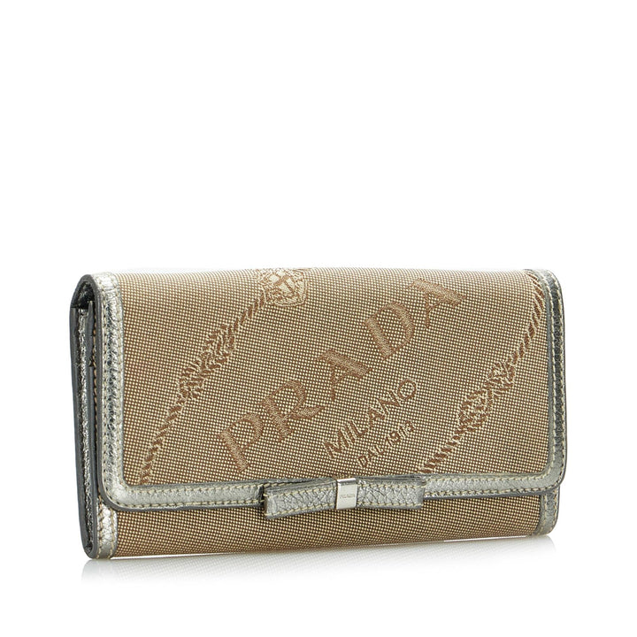 Prada Canapa Logo Bifold Long Wallet (SHG-XhEnCv)