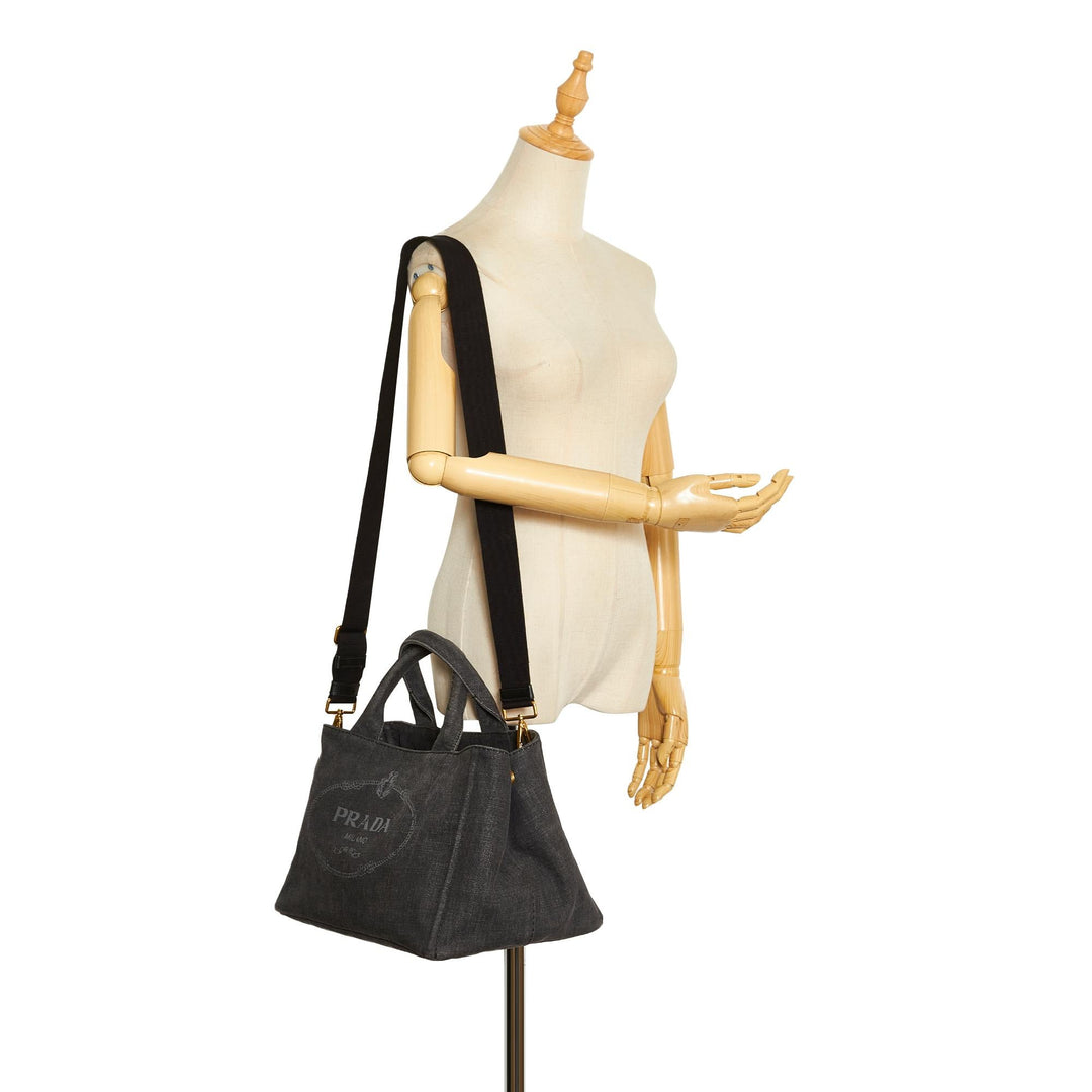 Prada Canapa Logo Satchel (SHG-qzvLy3)