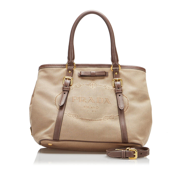 Prada Canapa Logo Satchel (SHG-G2nj09)