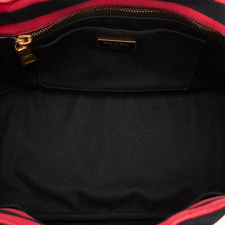 Prada Canapa Righe Satchel (SHG-ahZov1)