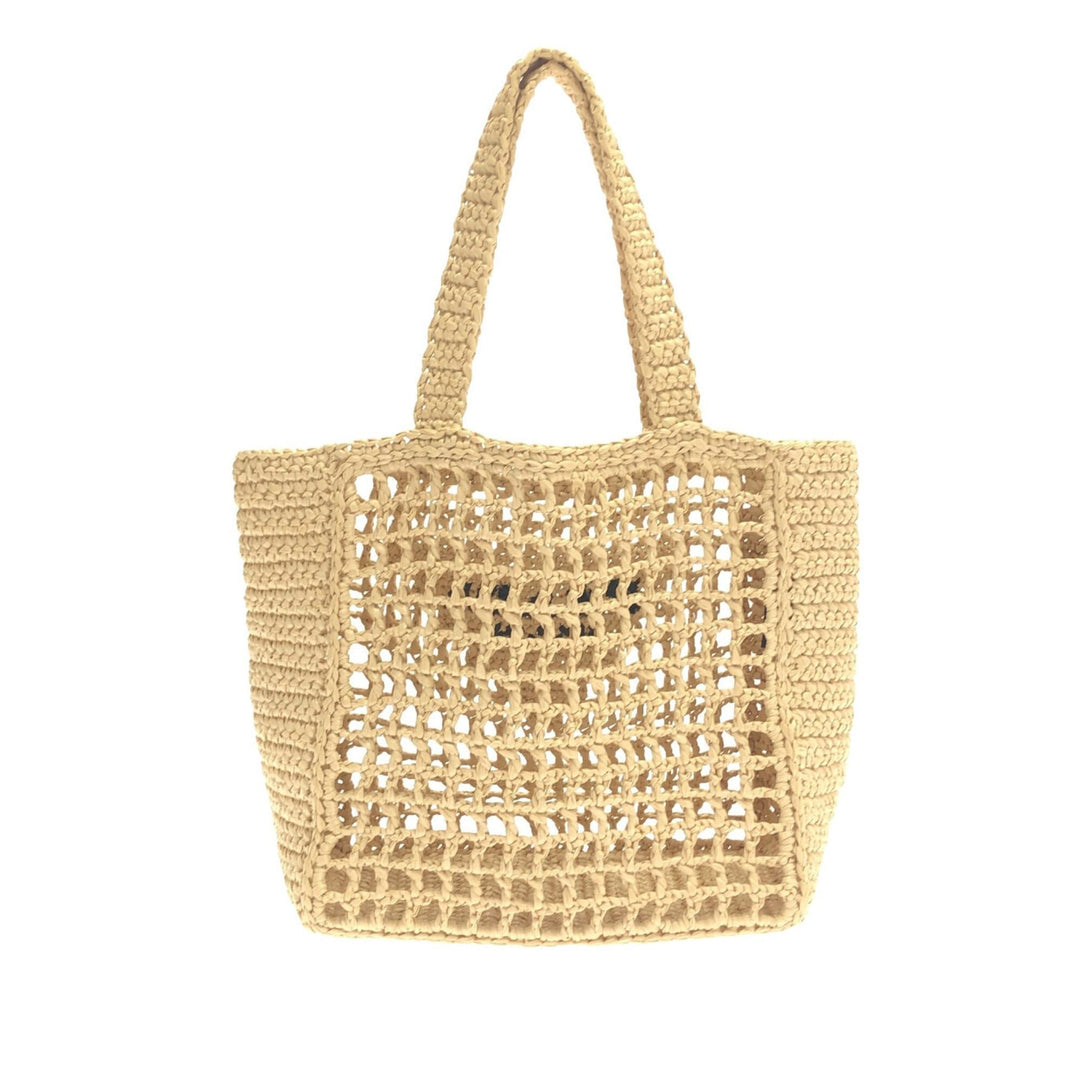 Prada Crochet Raffia Logo Tote (SHG-pYXgqu)