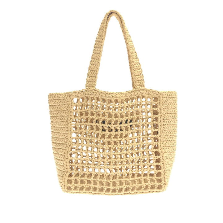 Prada Crochet Raffia Logo Tote (SHG-pYXgqu)