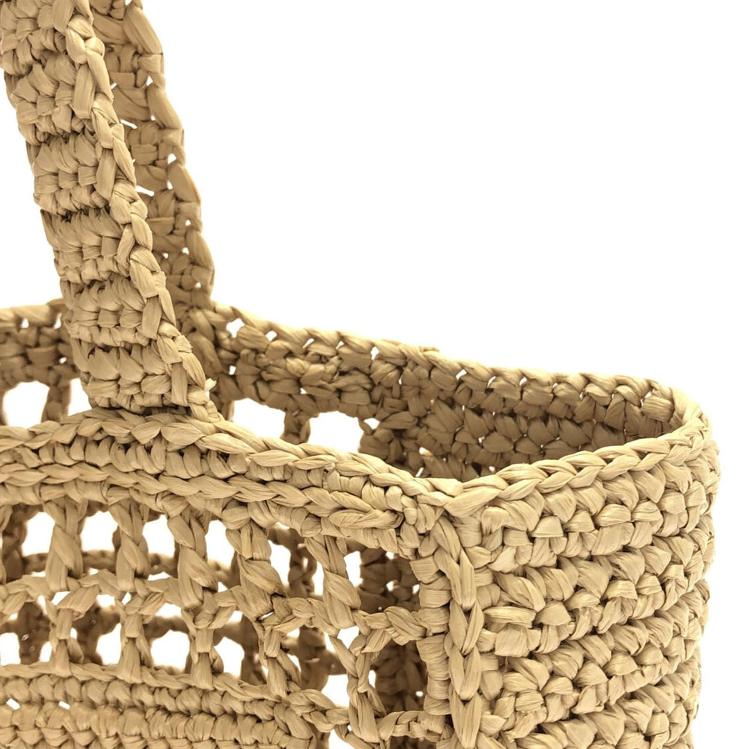 Prada Crochet Raffia Logo Tote (SHG-pYXgqu)
