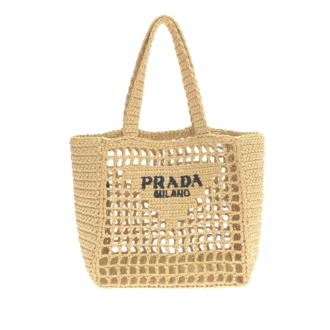 Prada Crochet Raffia Logo Tote (SHG-pYXgqu)