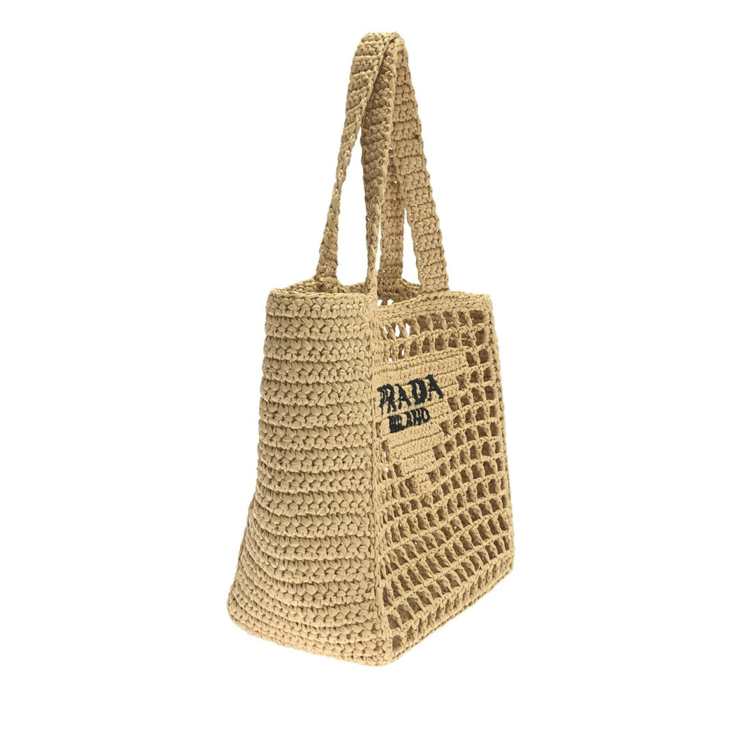Prada Crochet Raffia Logo Tote (SHG-pYXgqu)