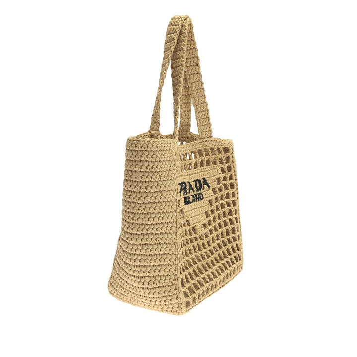 Prada Crochet Raffia Logo Tote (SHG-pYXgqu)