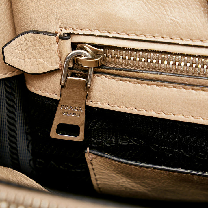Prada Glace Calf Twin Pocket Leather Handbag (SHG-29047)