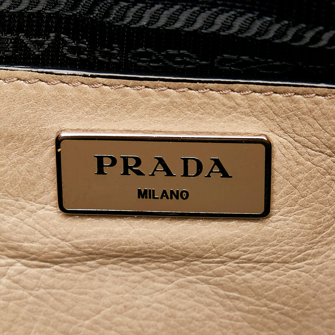 Prada Glace Calf Twin Pocket Leather Handbag (SHG-29047)