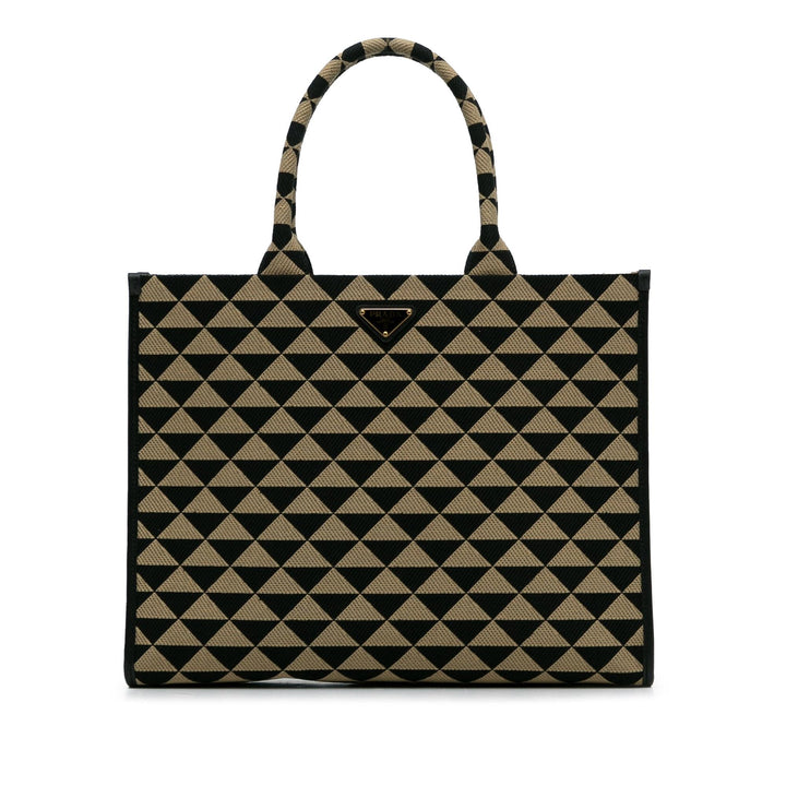 Prada Large Triangolo Jacquard Symbole Tote (SHG-8Nku9Q)