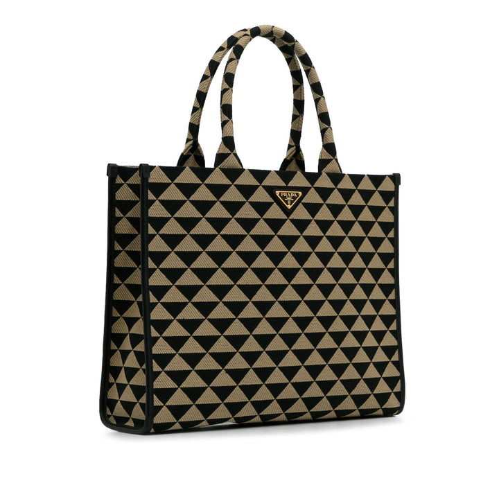 Prada Large Triangolo Jacquard Symbole Tote (SHG-8Nku9Q)