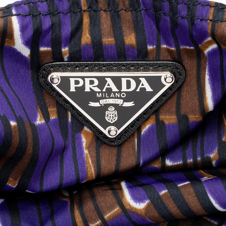Prada Patterned Reversible Tessuto Tote (SHF-14675)