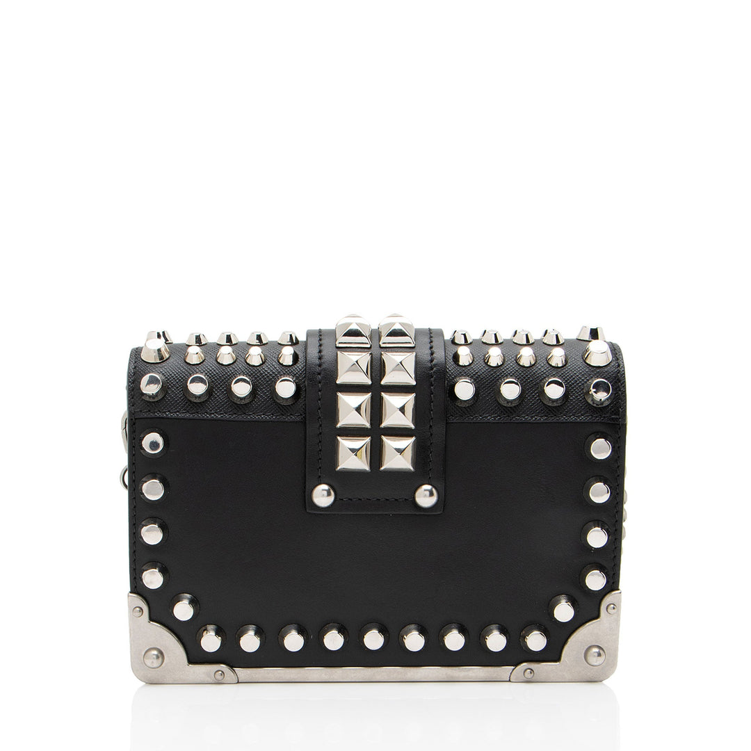 Prada Saffiano Calfskin Studded Cahier Crossbody (SHF-Cf2bbw)
