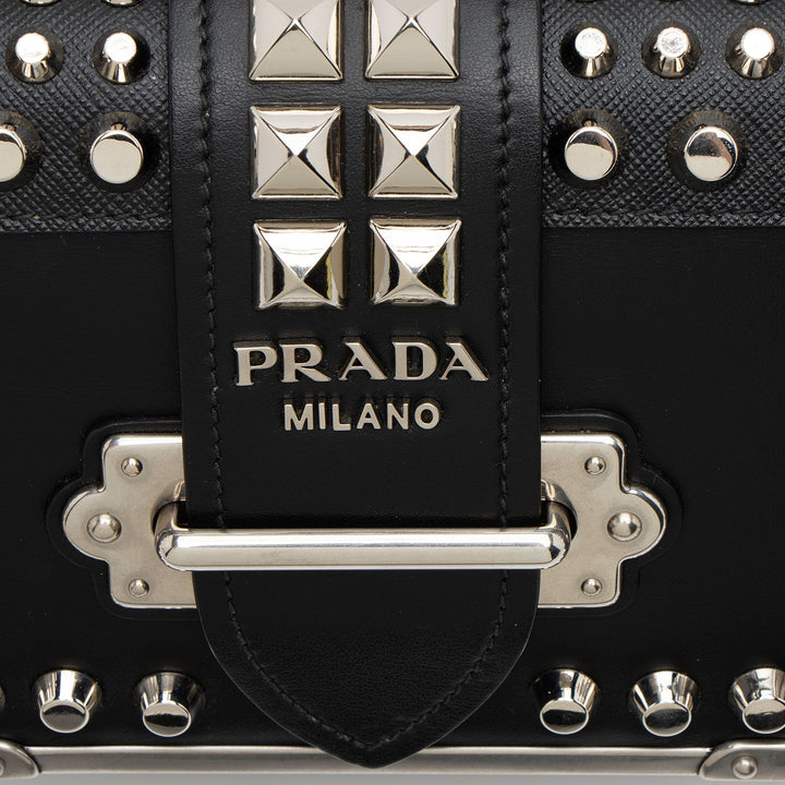 Prada Saffiano Calfskin Studded Cahier Crossbody (SHF-Cf2bbw)