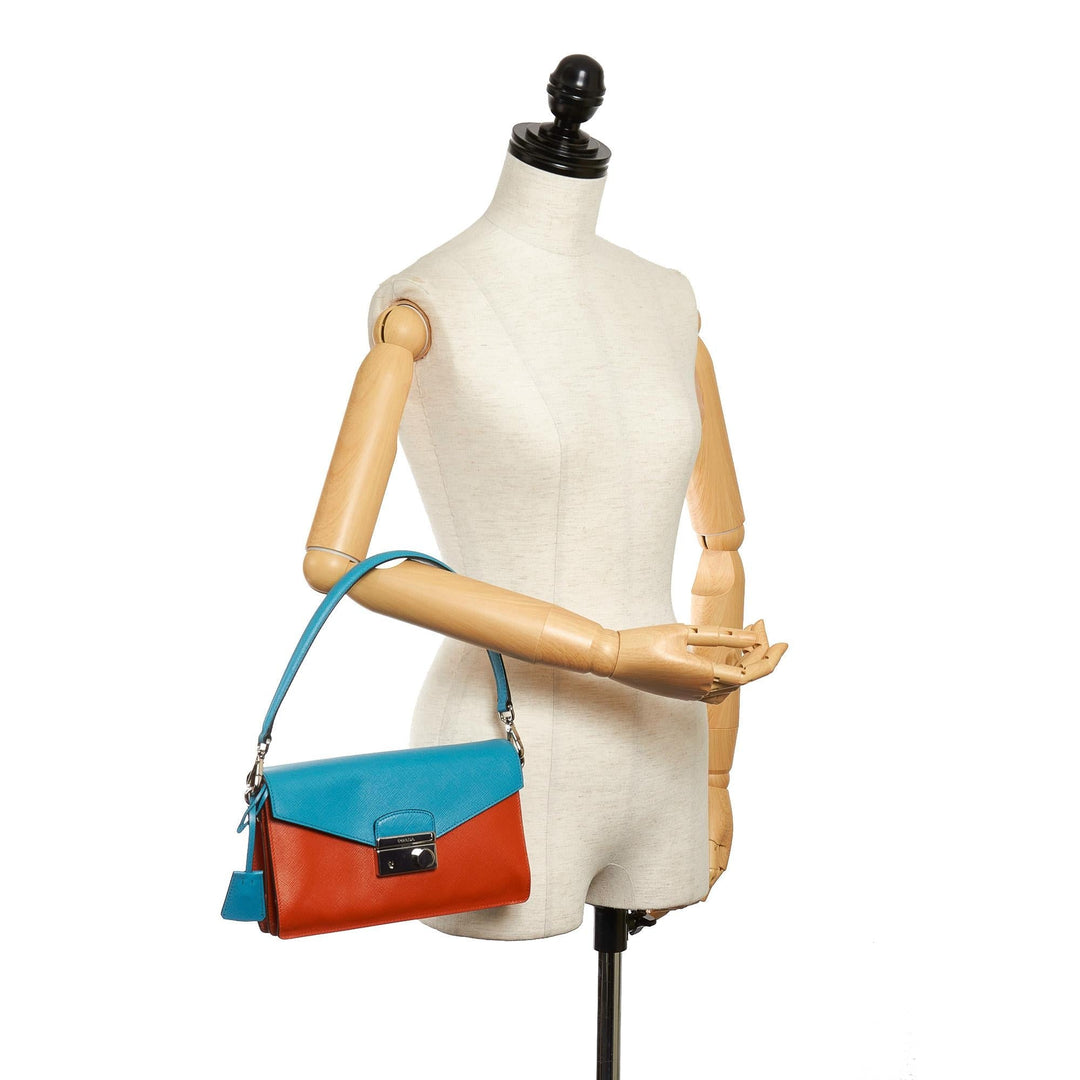 Prada Saffiano Sound Lock Satchel (SHG-29571)